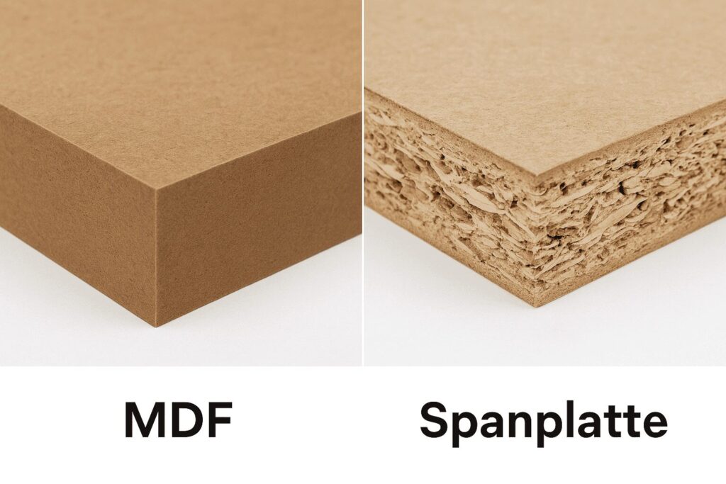 MDF vs. Spanplatte Abbildung